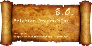 Brichter Oresztész névjegykártya